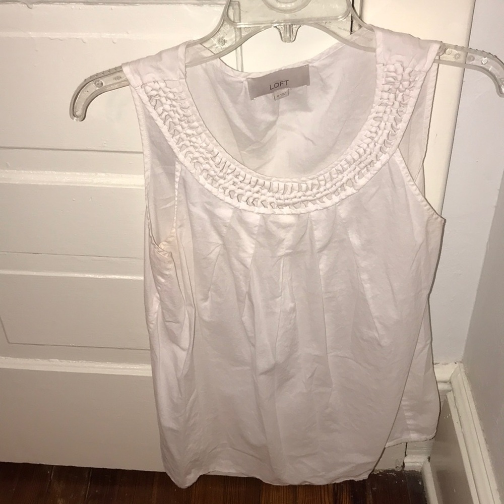 M loft white sleeveless blouse